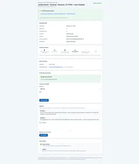 Case worker view of a verified housing case