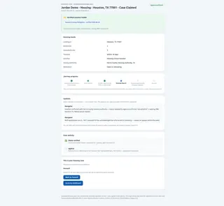 Applicant owner view of their case
